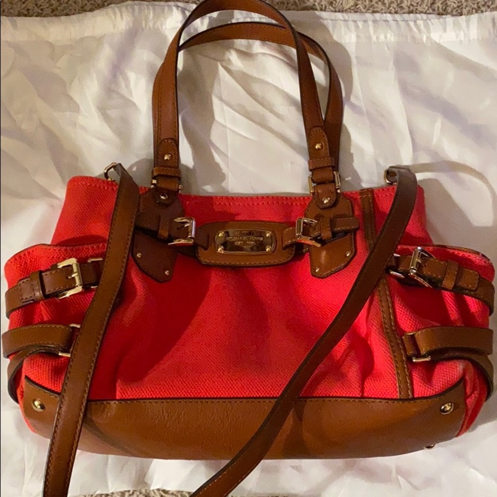 Michael Kors Orange Bag with optional crossbody